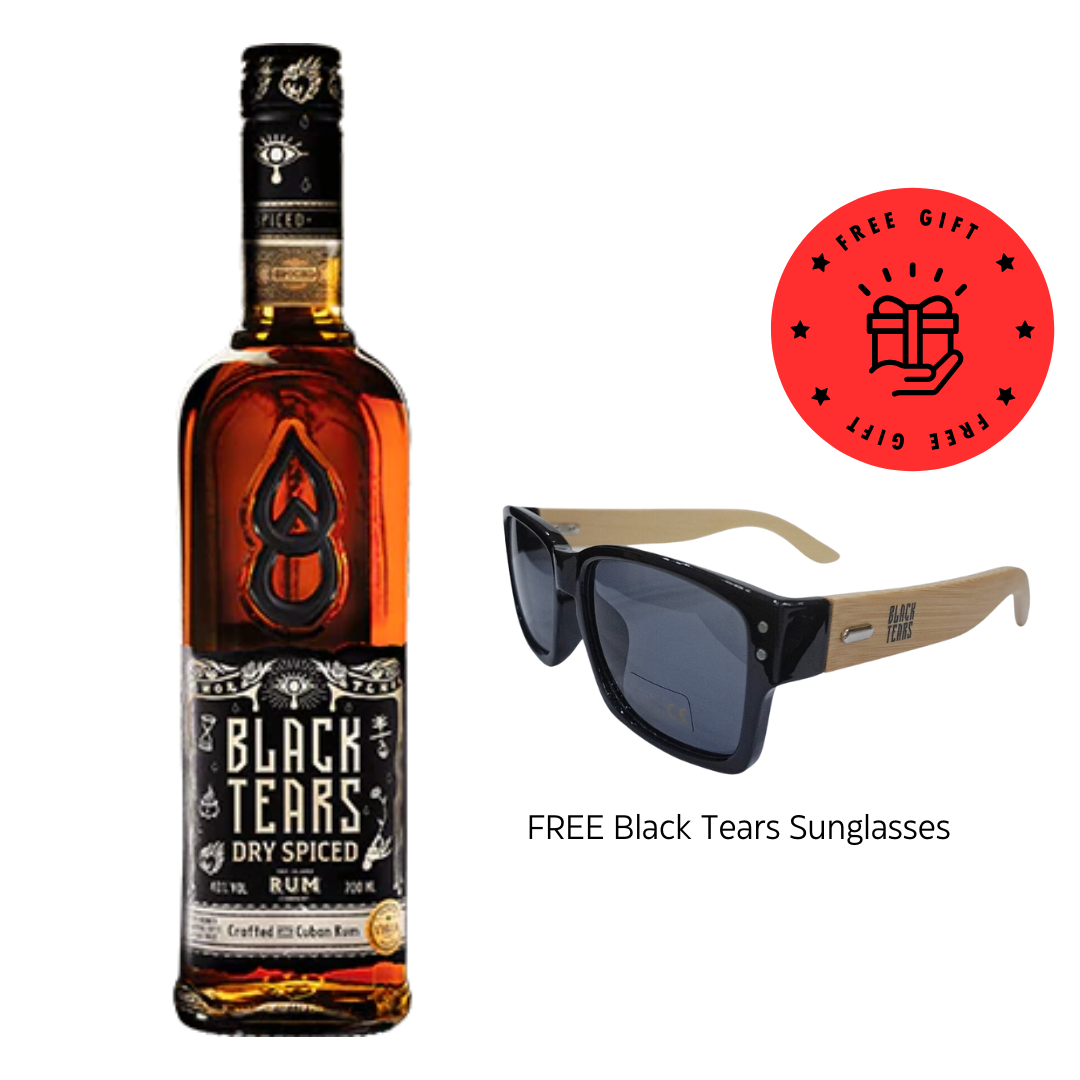 Black Tears Spiced Rum 700ml FREE Black Tears Sunglasses
