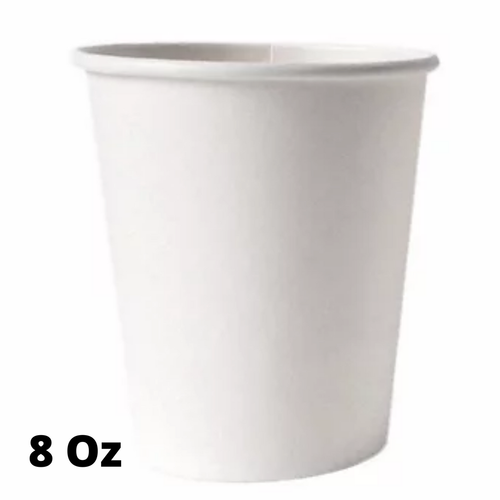 eco-u 8 Oz White Paper Cups (50 Pieces)